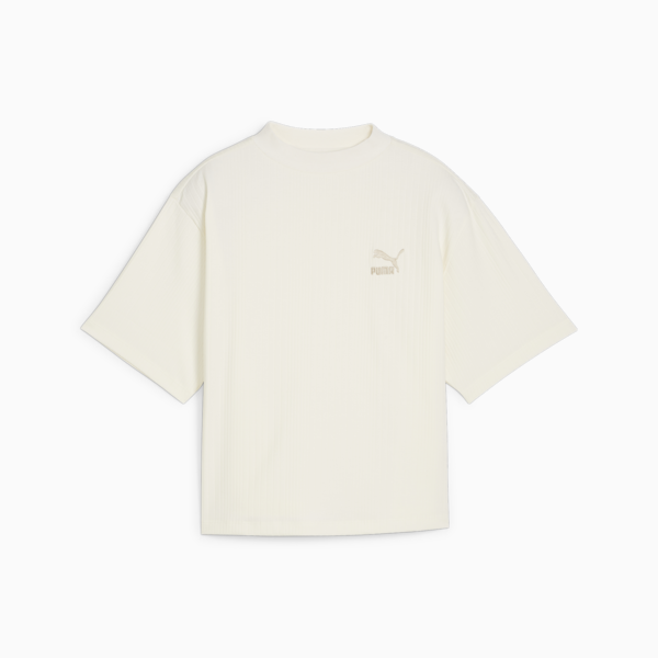Remera de cuello perkins para mujer, Frosted Ivory, large-ARG