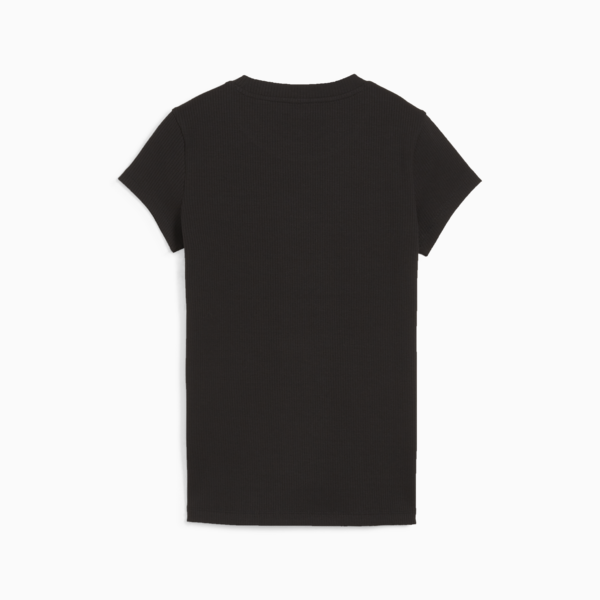 Remera ajustada Classics de canalé para mujer, PUMA Black, large-ARG