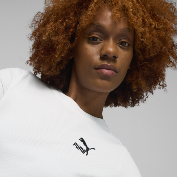 Playera en rib para mujer CLASSICS, PUMA White, large-MEX