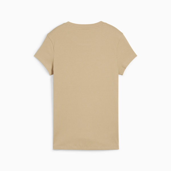 Remera ajustada Classics de canalé para mujer, Prairie Tan, large-ARG