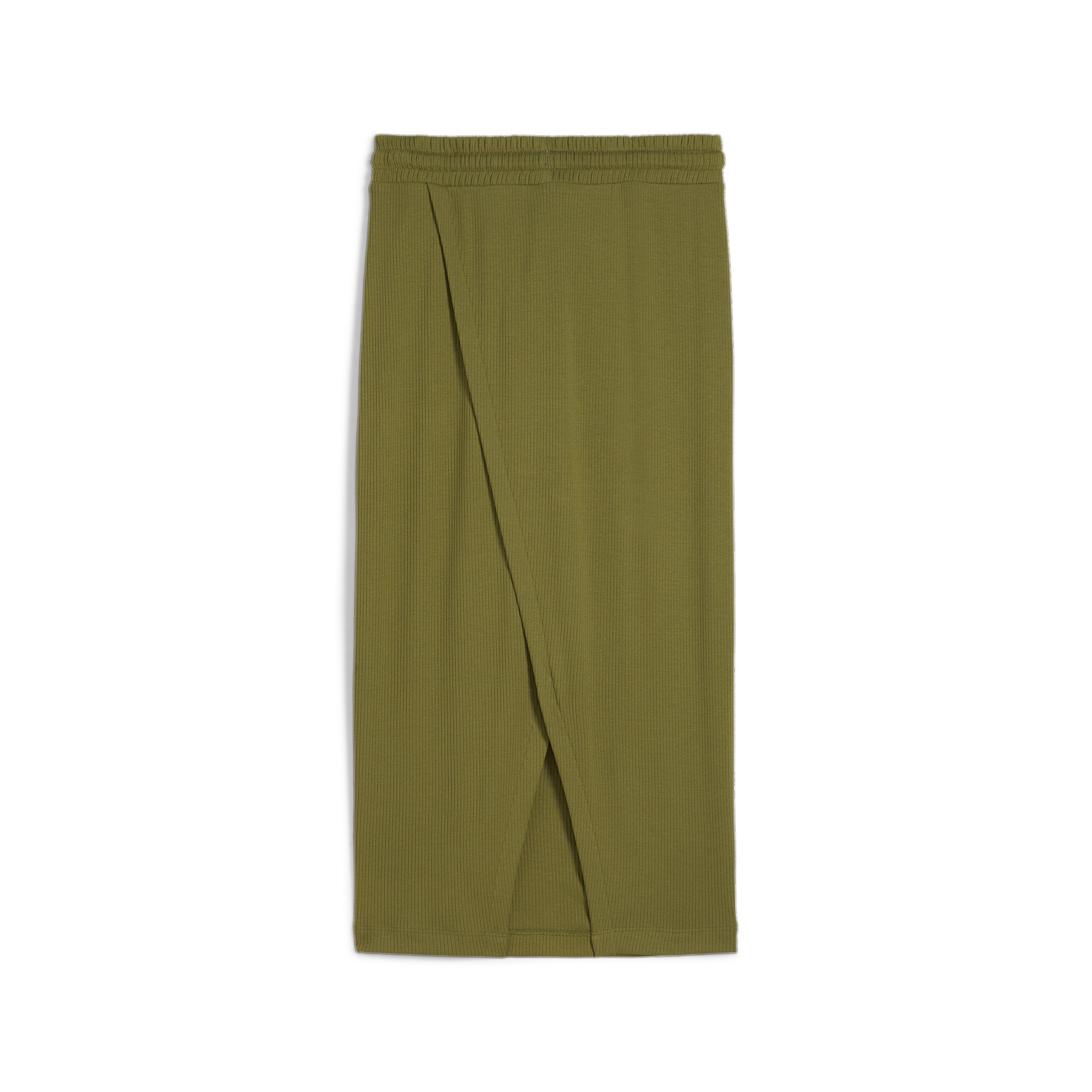 Women's Puma CLASSICS's Ribbed Midi Skirt, Green, Size S, Clothing