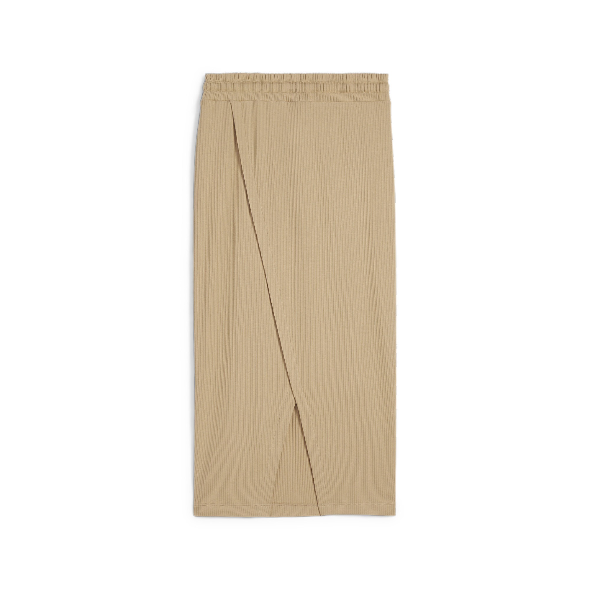 Women's PUMA CLASSICS Ribbed Midi Skirt In 100 - Beige, Size XS