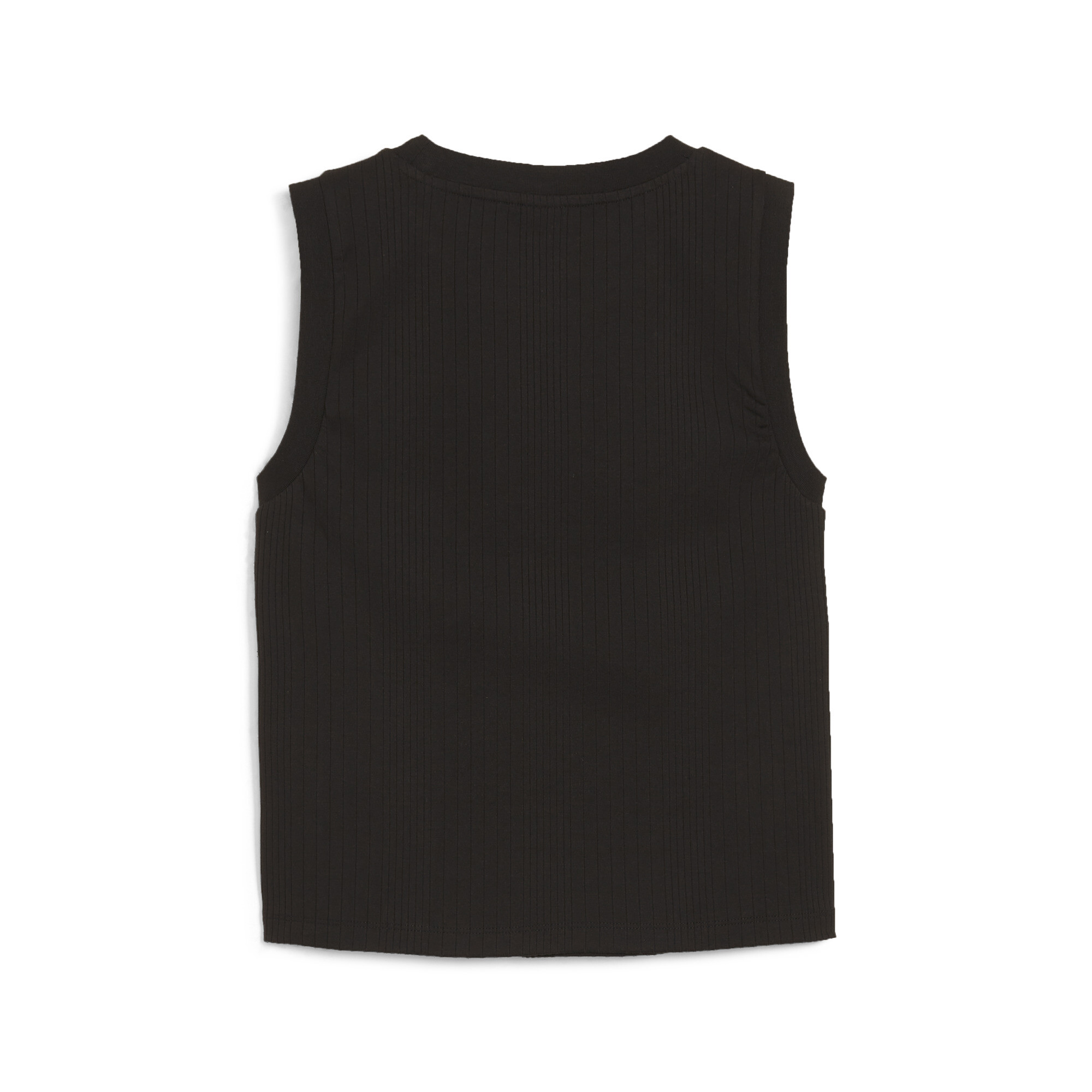 Women's PUMA CLASSICS Ribbed Relaxed Tank In Black, Size Large