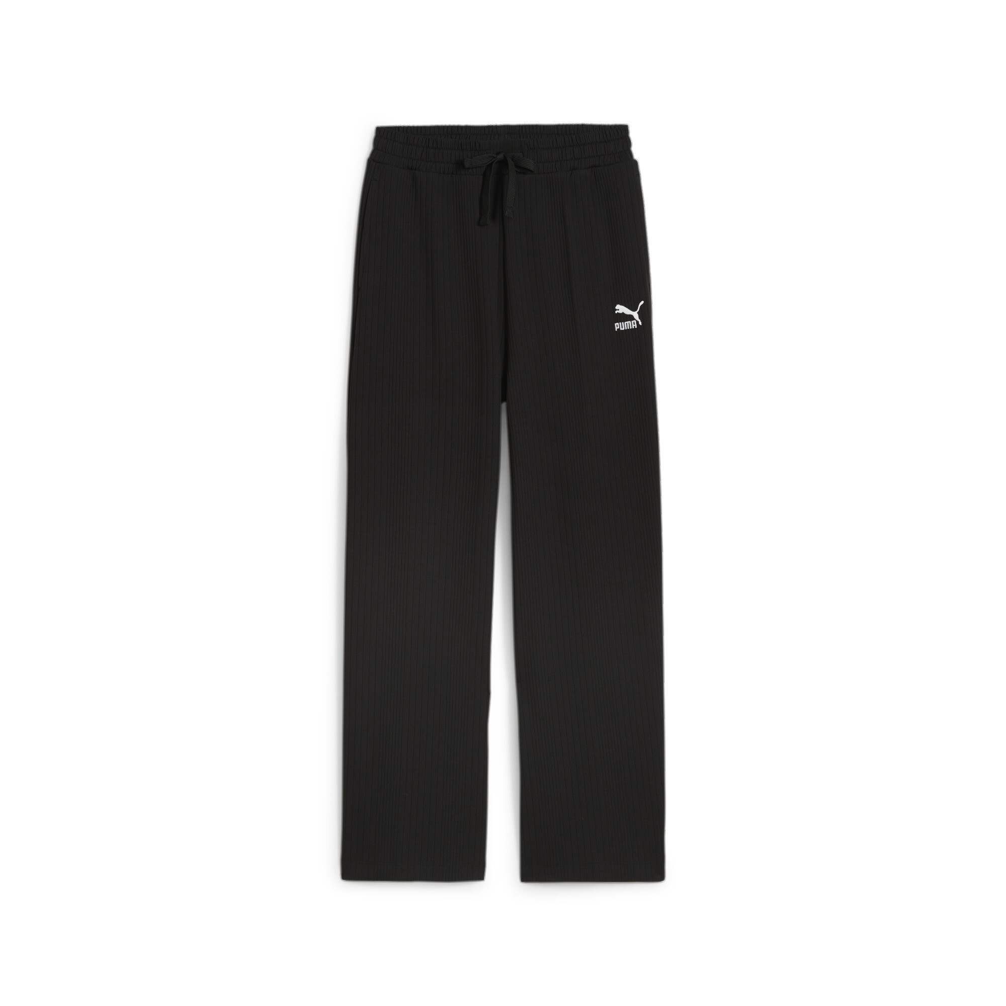 Women's PUMA CLASSICS Ribbed Relaxed Sweatpant In Black, Size XL
