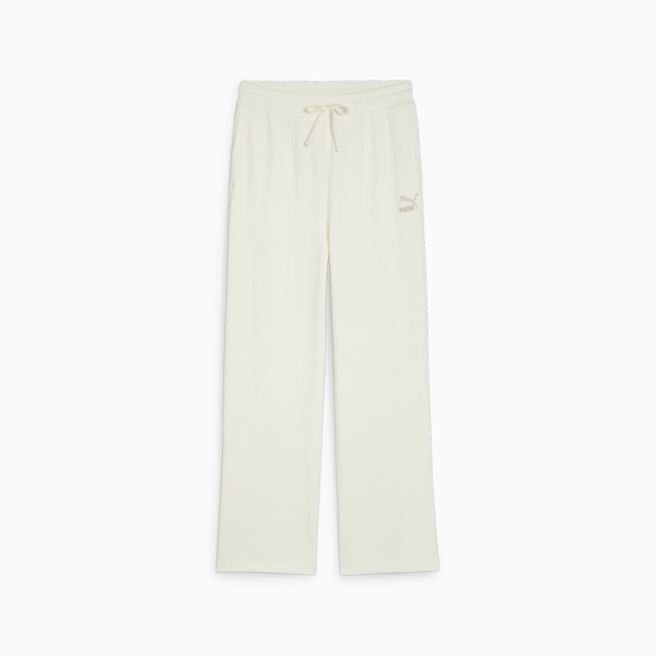 Pantalones de chándal CLASSICS de canalé y corte holgado para mujer, Frosted Ivory, large-ARG