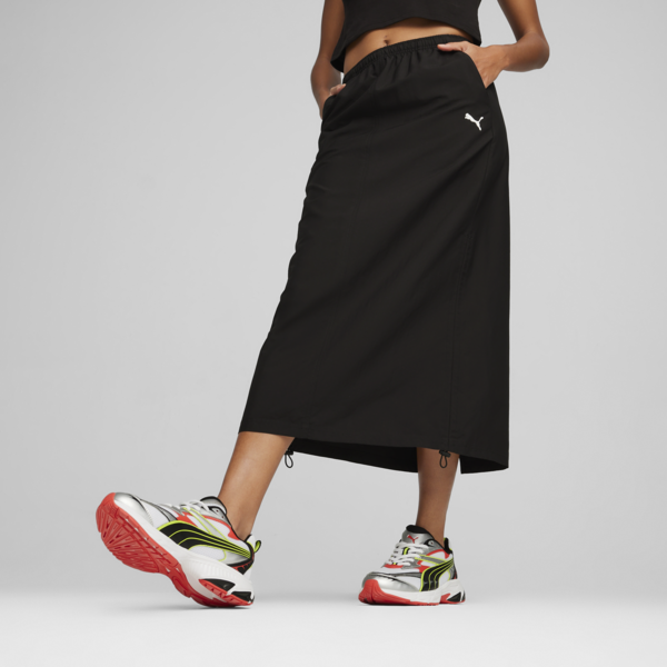 Pollera midi DARE TO de tejido plano para mujer, PUMA Black, large-ARG