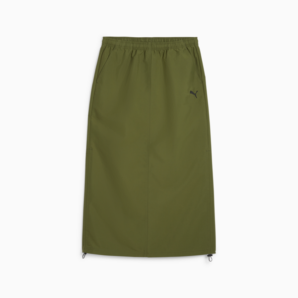 Pollera midi DARE TO de tejido plano para mujer, Olive Green, large-ARG