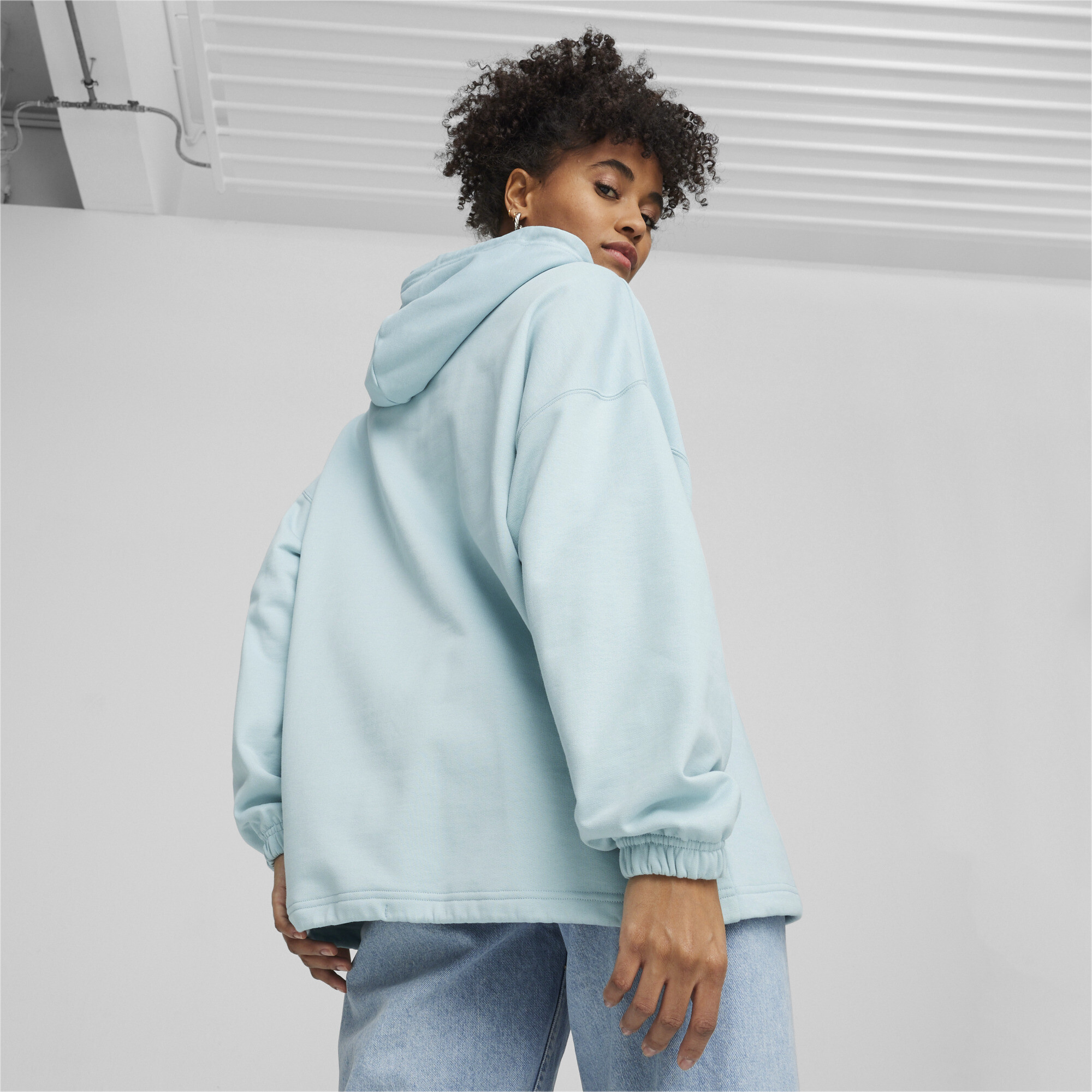 Women's PUMA DARE TO Oversized Hoodie In Blue, Size XS