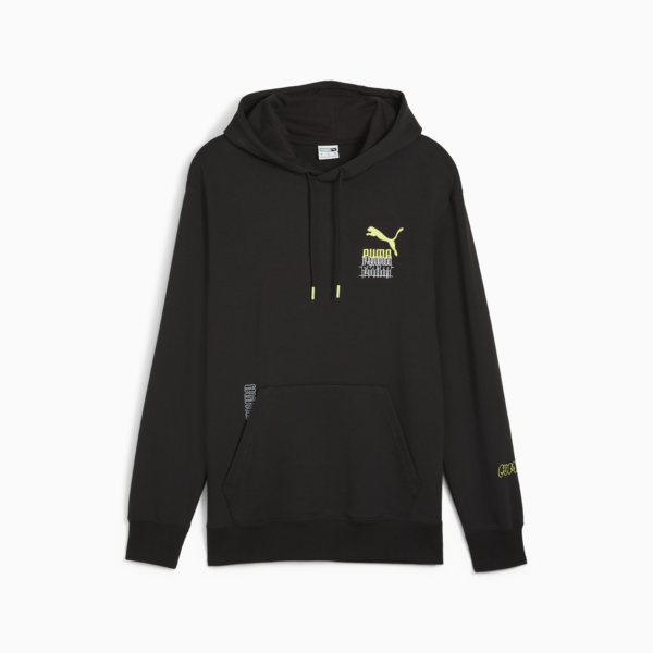 BRAND LOVE Graphic Men's Hoodie, PUMA Black, large-ZAF