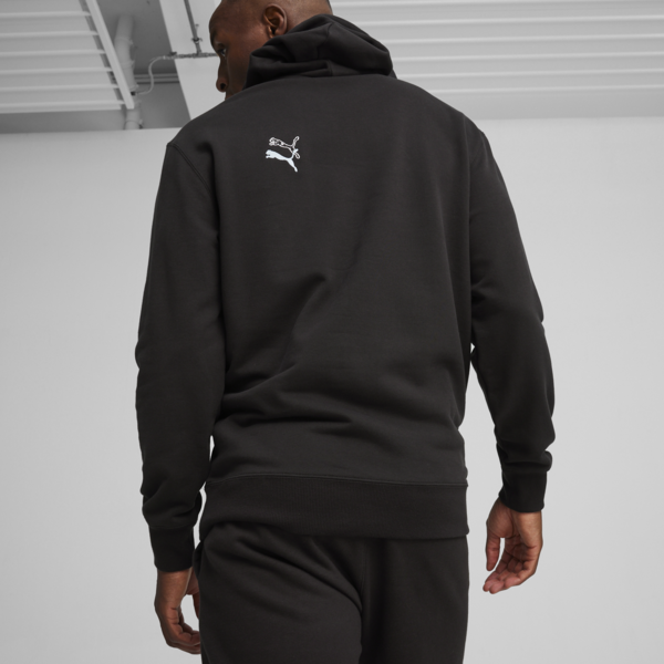 BRAND LOVE Graphic Men's Hoodie, PUMA Black, large-ZAF