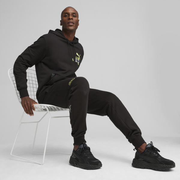 BRAND LOVE Graphic Men's Hoodie, PUMA Black, large-ZAF