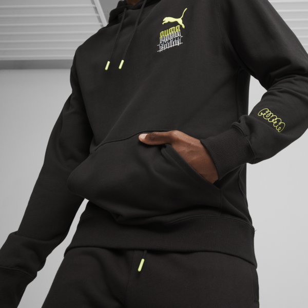 BRAND LOVE Graphic Men's Hoodie, PUMA Black, large-ZAF
