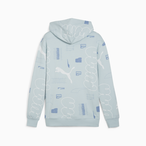BRAND LOVE Men's Hoodie, Turquoise Surf-AOP, large-ZAF