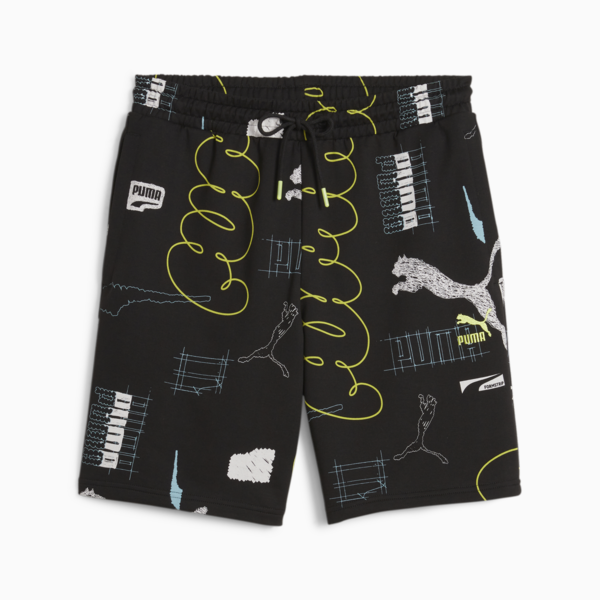 BRAND LOVE Men's Shorts, PUMA Black-AOP, large-ZAF