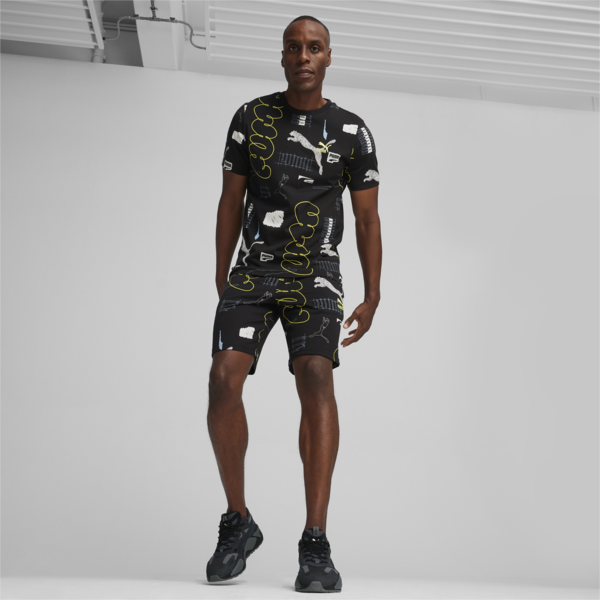BRAND LOVE Men's Shorts, PUMA Black-AOP, large-ZAF