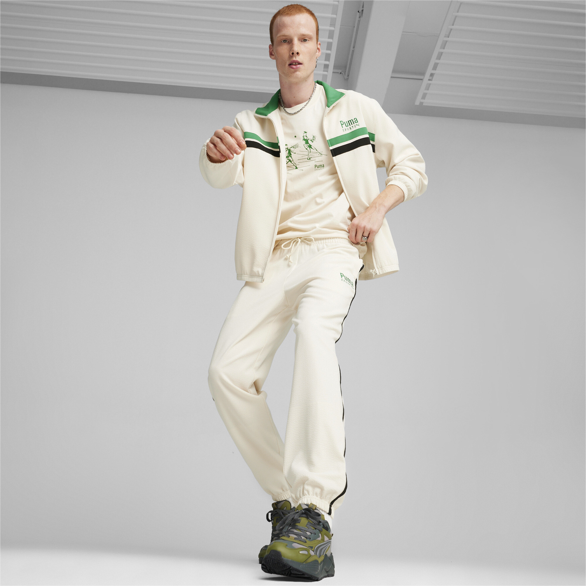 Men's PUMA TEAM Track Jacket In White, Size Large