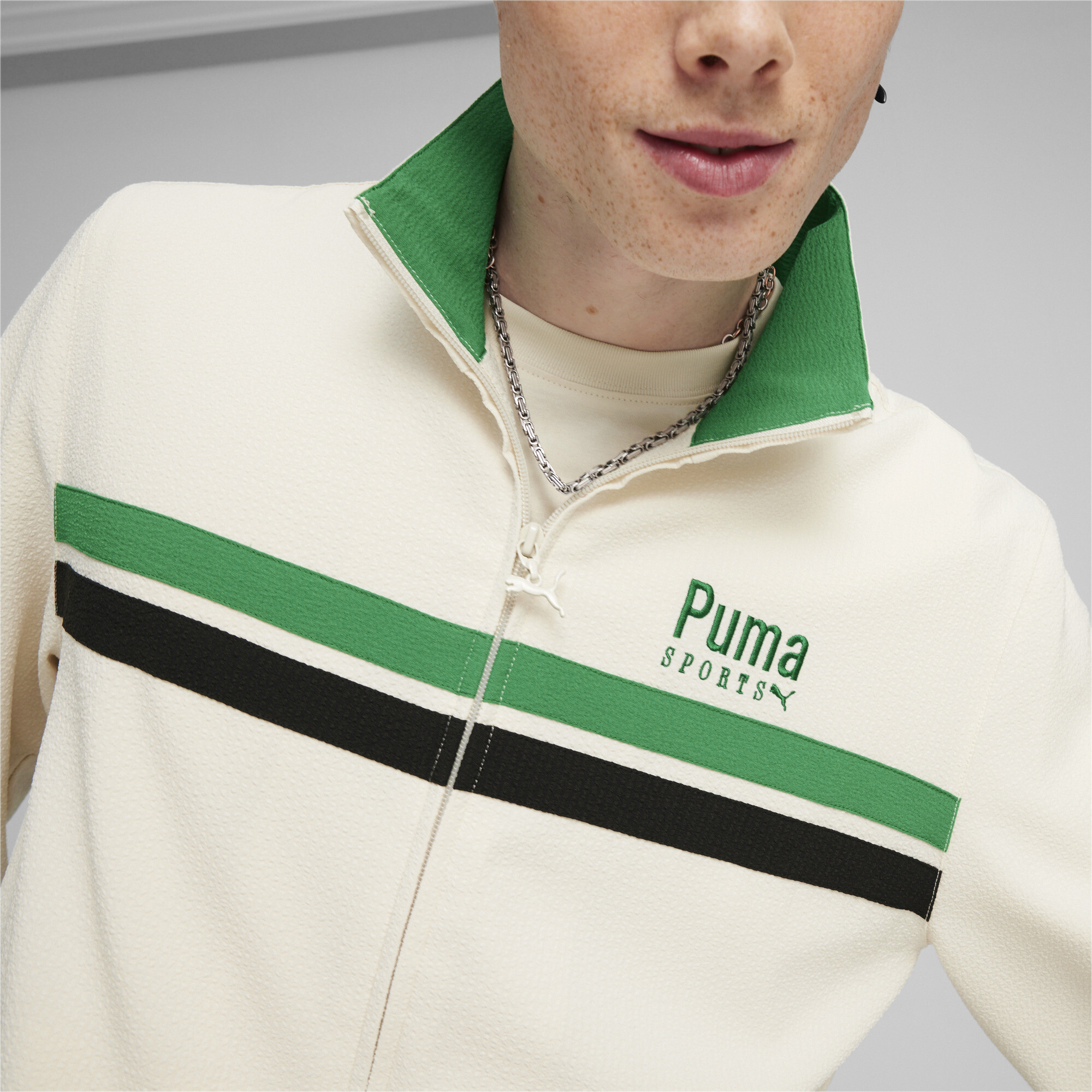 Men's PUMA TEAM Track Jacket In White, Size Large