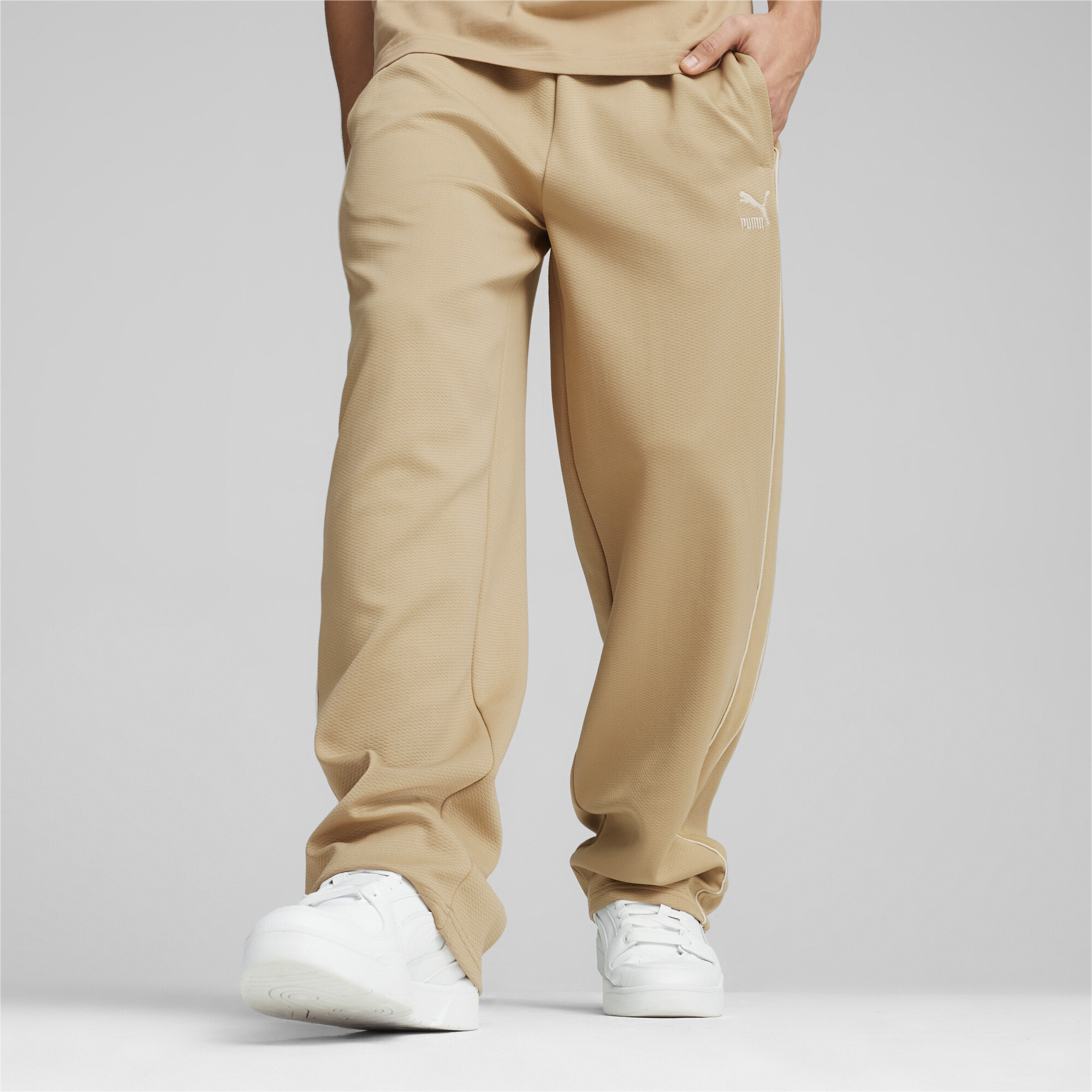 Men's Puma T7's Straight Track Pants, Beige, Size M, Men