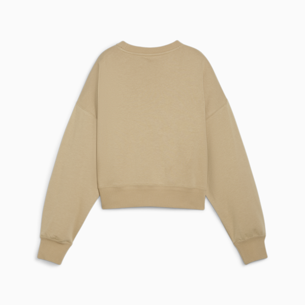PUMA TEAM Women's Oversized Crew, Prairie Tan, large-ZAF