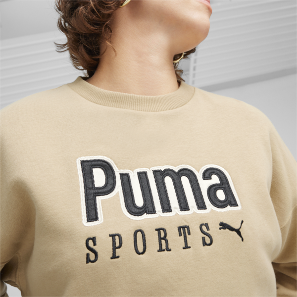 PUMA TEAM Women's Oversized Crew, Prairie Tan, large-ZAF