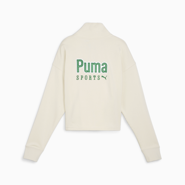 PUMA TEAM Women's Half-Zip Crew, Alpine Snow, large-ZAF
