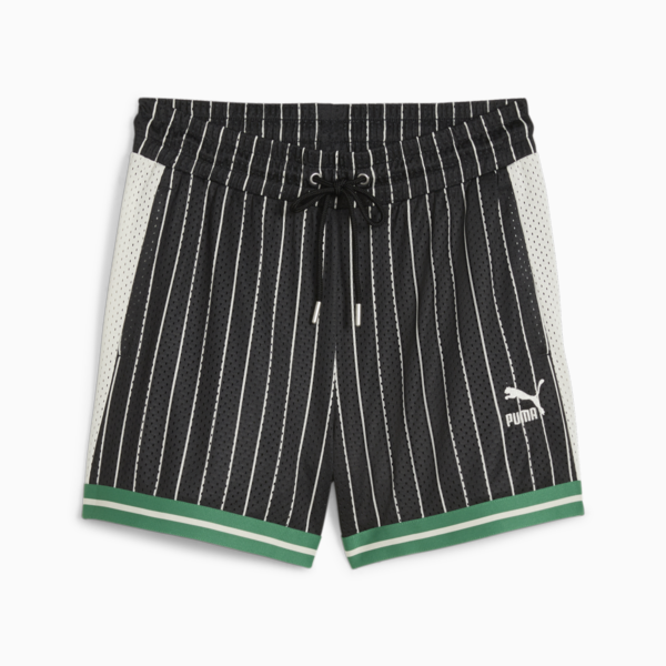 T7 Women's Mesh Shorts, PUMA Black-AOP, large-ZAF