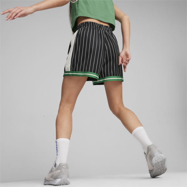 T7 Women's Mesh Shorts, PUMA Black-AOP, large-ZAF