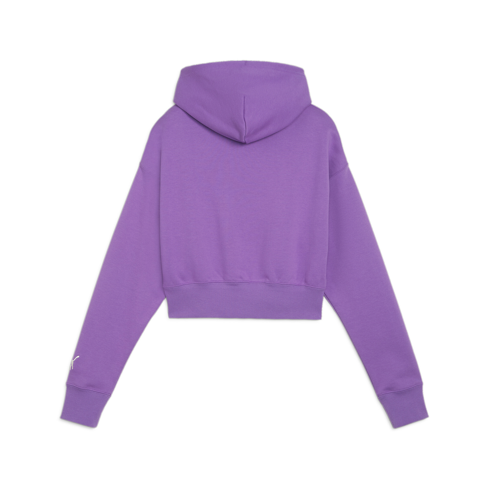 Women's PUMA TEAM Cropped Hoodie In Purple, Size XL