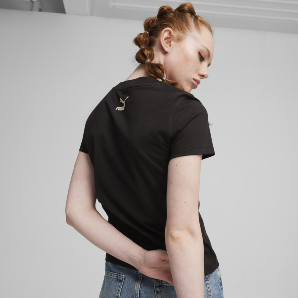 Playera estampada para mujer PUMA TEAM, PUMA Black, large-MEX