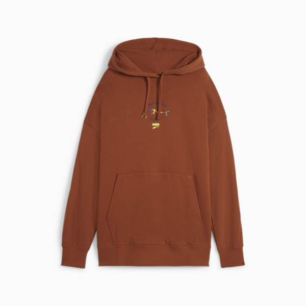 DOWNTOWN Women's Graphic Hoodie, Teak, large-ZAF