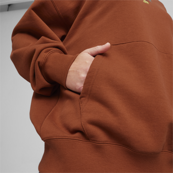 DOWNTOWN Women's Graphic Hoodie, Teak, large-ZAF