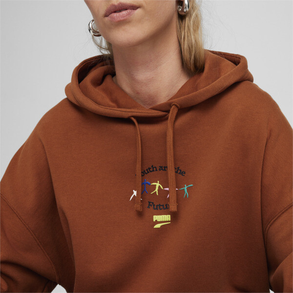 DOWNTOWN Women s Graphic Hoodie brown PUMA