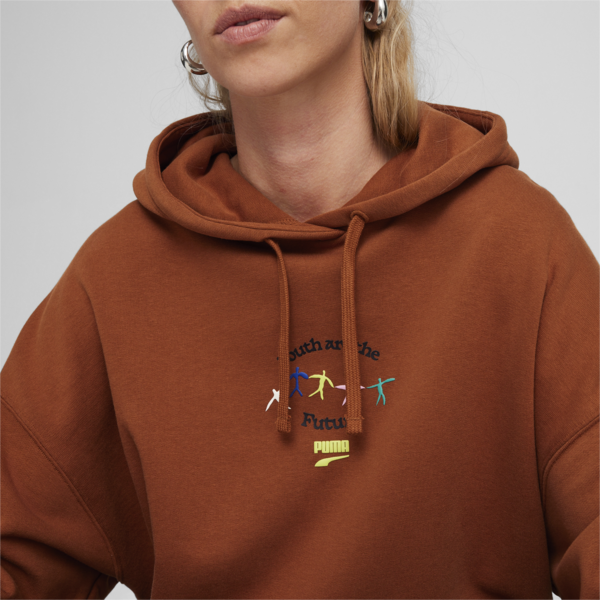 DOWNTOWN Women's Graphic Hoodie, Teak, large-ZAF