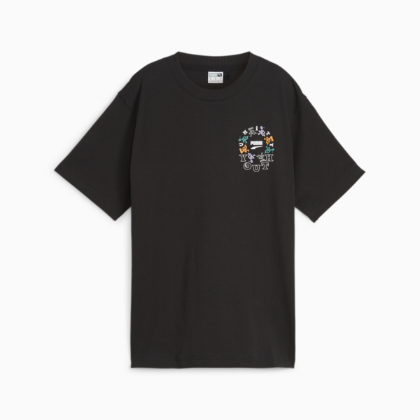 Remera DOWNTOWN Relaxed, PUMA Black-Clementine, large-ARG