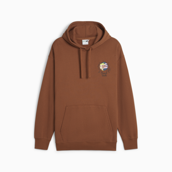 Sudadera estampada con capucha para hombre DOWNTOWN, Teak, large-MEX