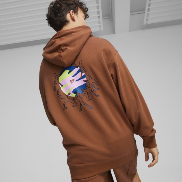 Sudadera estampada con capucha para hombre DOWNTOWN, Teak, large-MEX