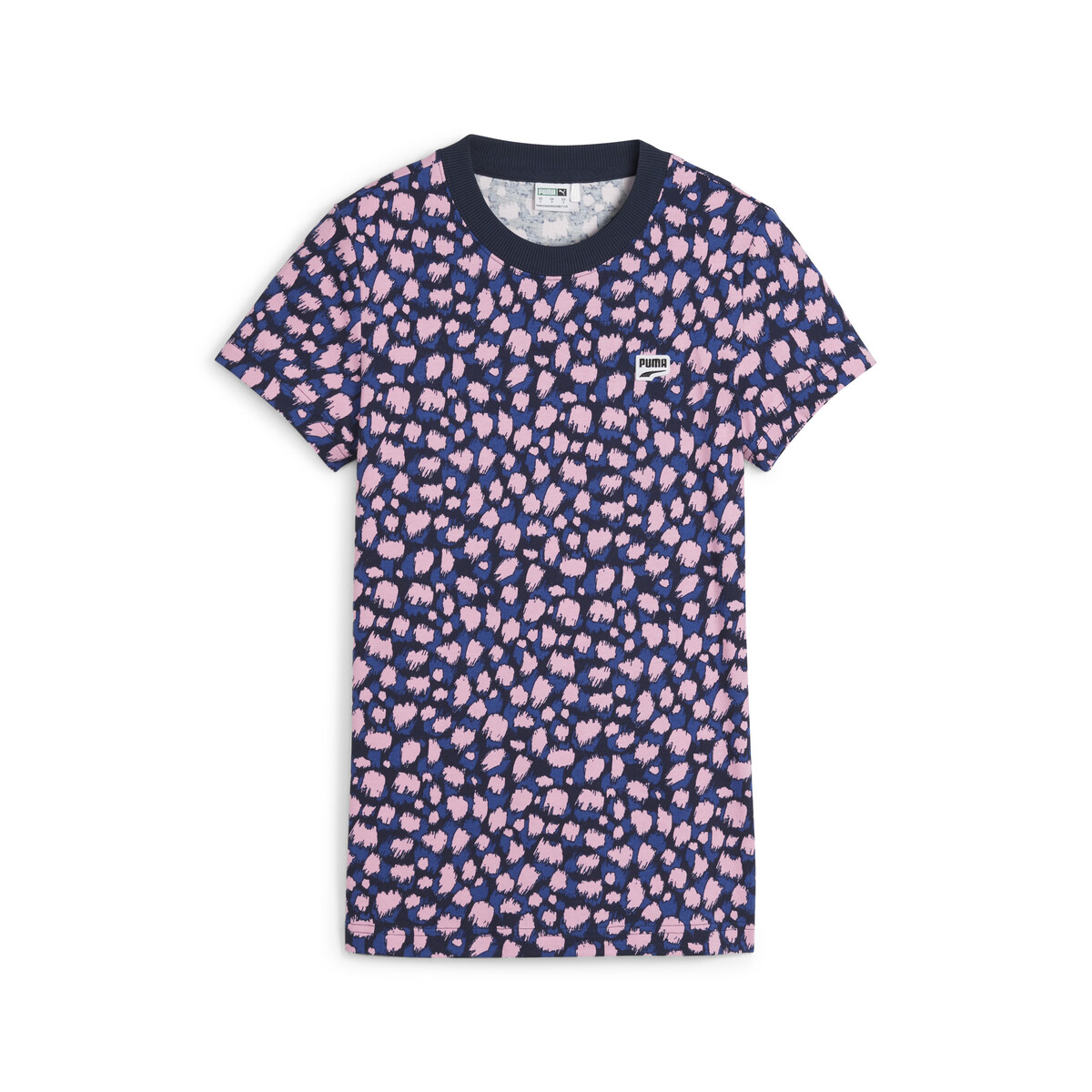 DOWNTOWN Women's Kitten Slim T-Shirt in Club Navy/Aop by PUMA, Medium