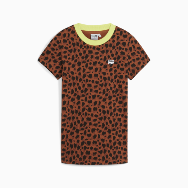 Remera Downtown Kitten para mujer, Teak-AOP, large-ARG