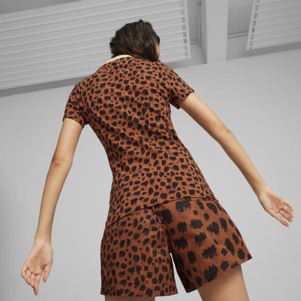 Remera Downtown Kitten para mujer, Teak-AOP, large-ARG