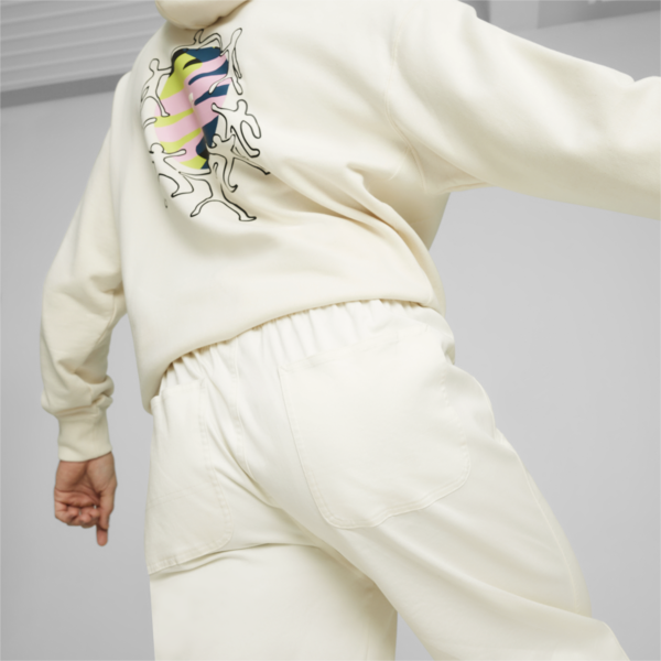 DOWNTOWN Double Knee Pants, Frosted Ivory, large-ZAF