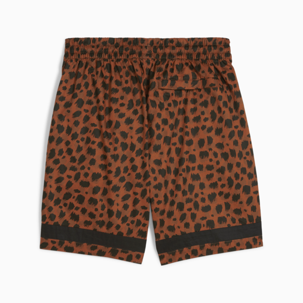 DOWNTOWN Men's Kitten Shorts, Teak-AOP, large-ZAF