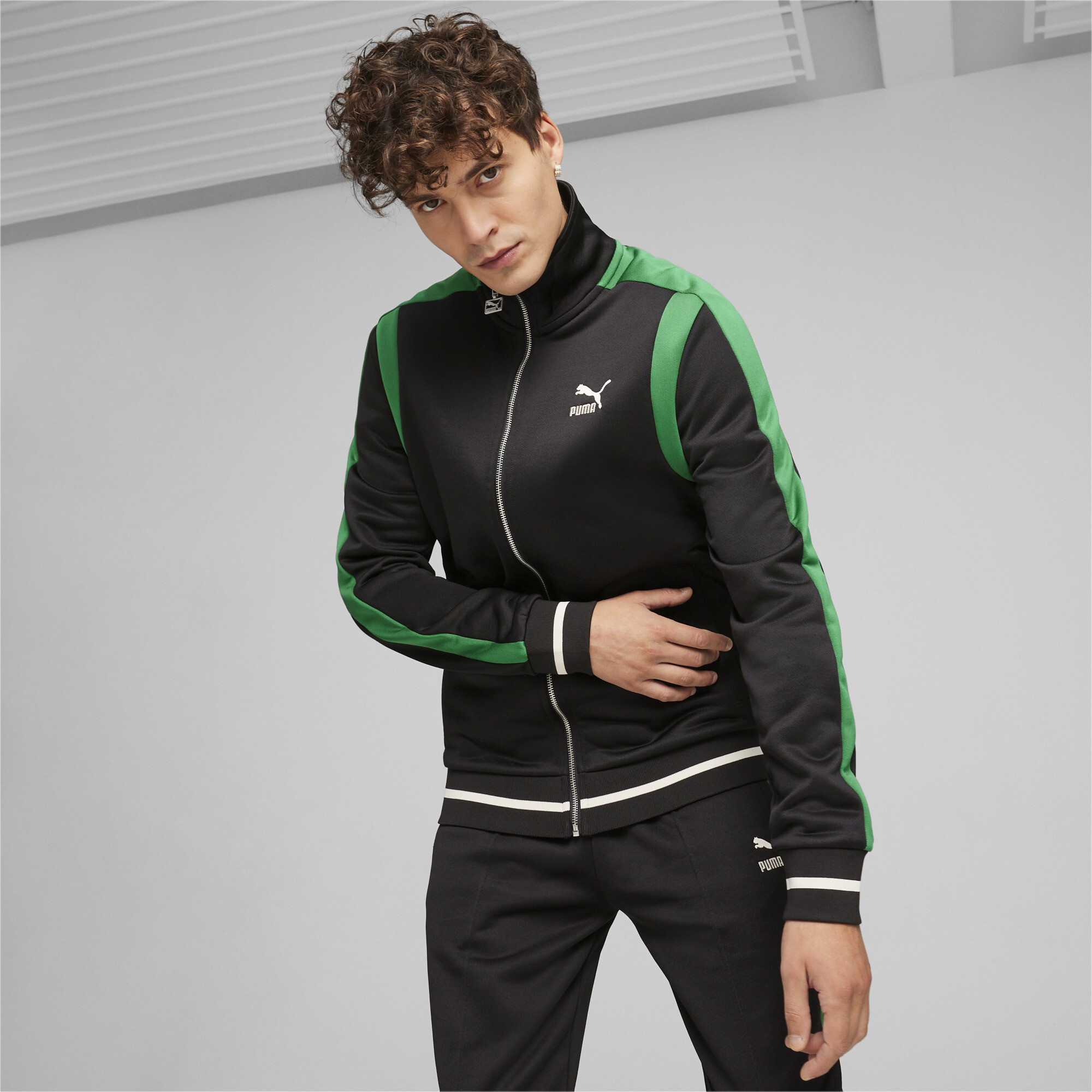 Men's Puma T7's Track Jacket, Black, Size XXL, Clothing