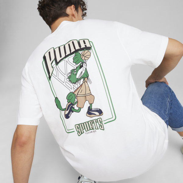 Remera gráfica PUMA Team para hombre, PUMA White, large-ARG