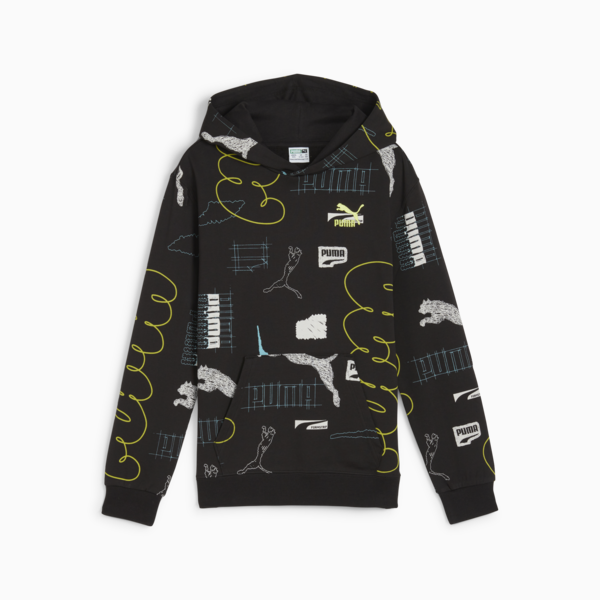 CLASSICS BRAND LOVE Youth Hoodie, PUMA Black, large-ZAF