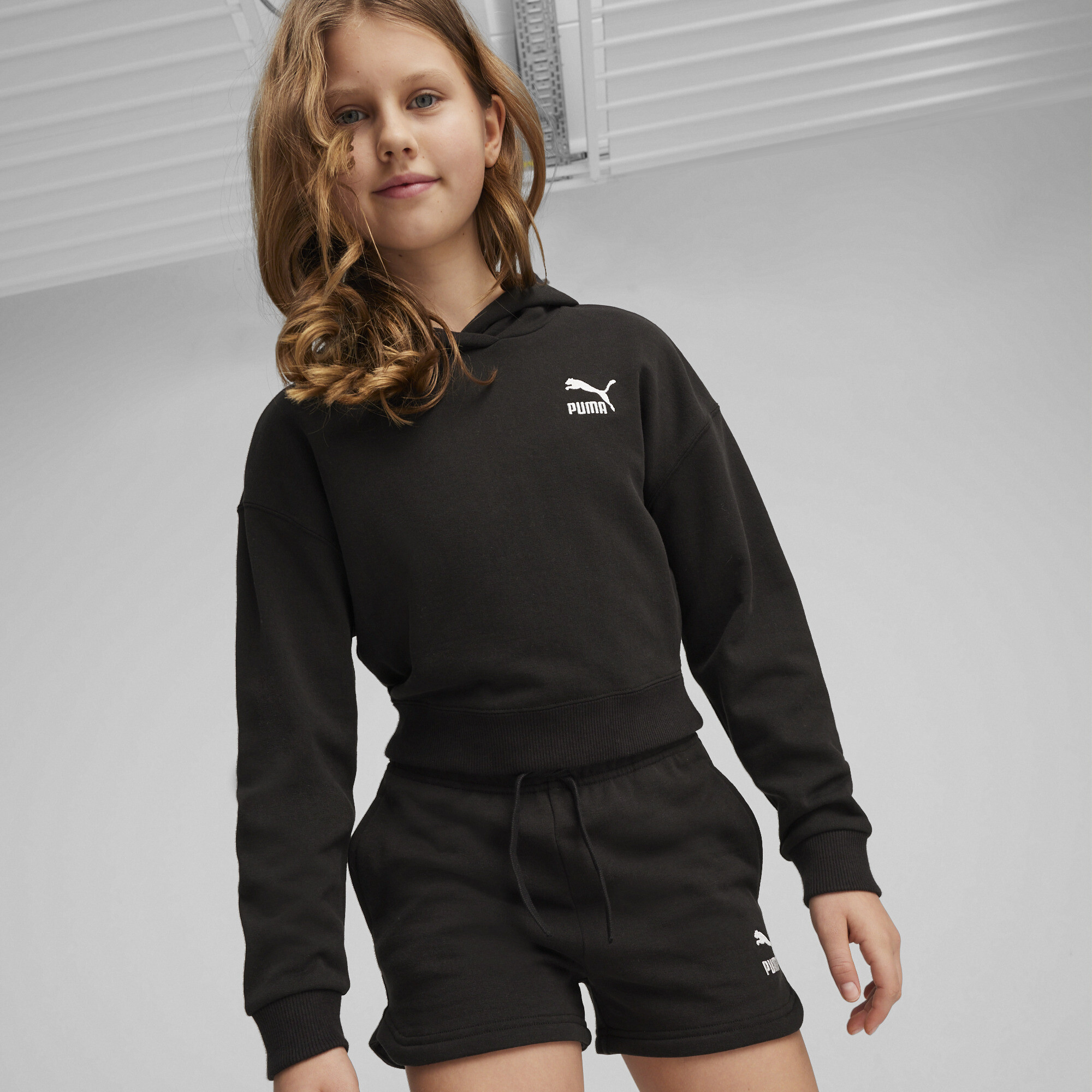 Puma BETTER CLASSICS Girls' Hoodie, Black, Size 9-10Y, Clothing