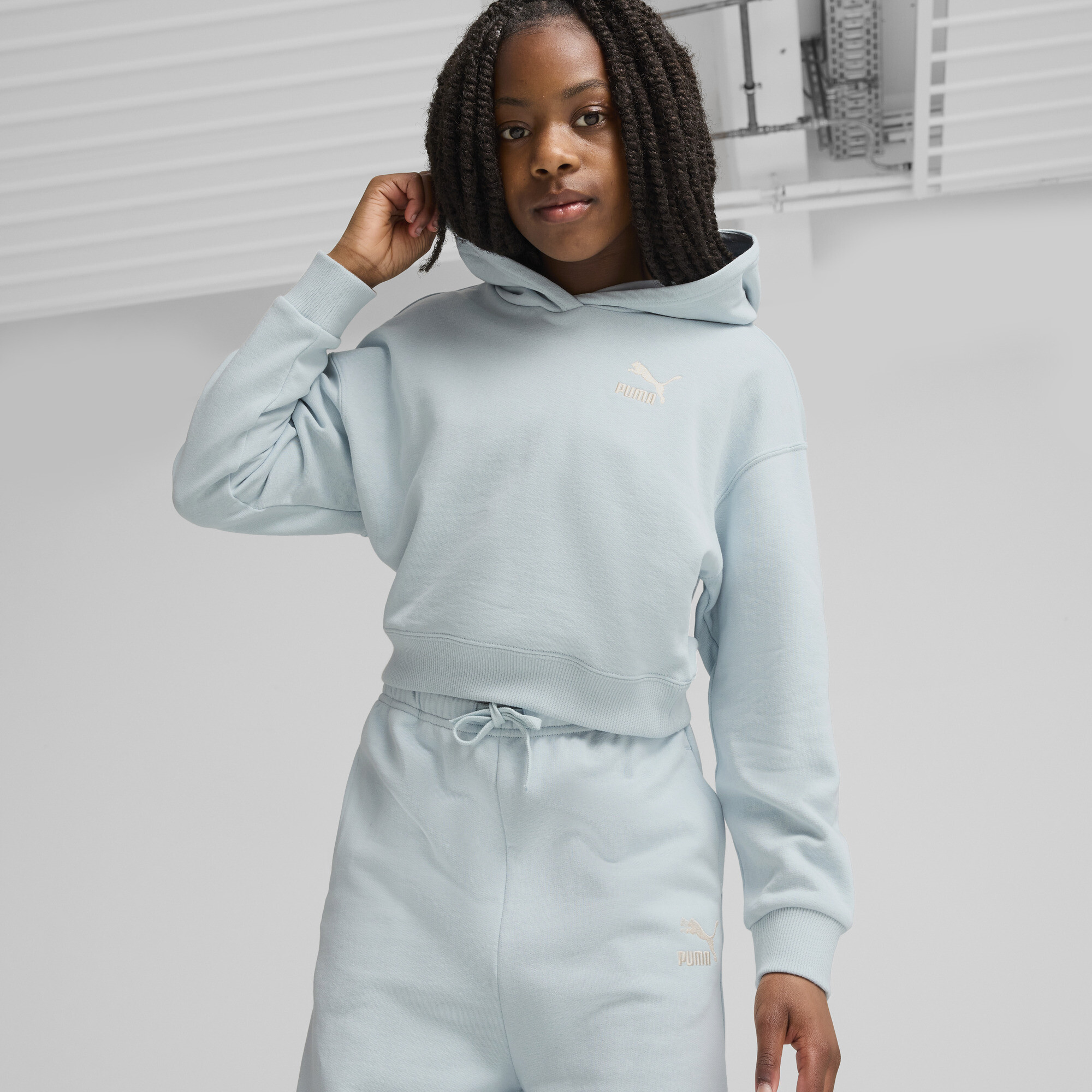 Puma BETTER CLASSICS Hoodie Mädchen Für Damen Für Kinder | Mit Plain | Frosted Dew | Größe: 7-8Y