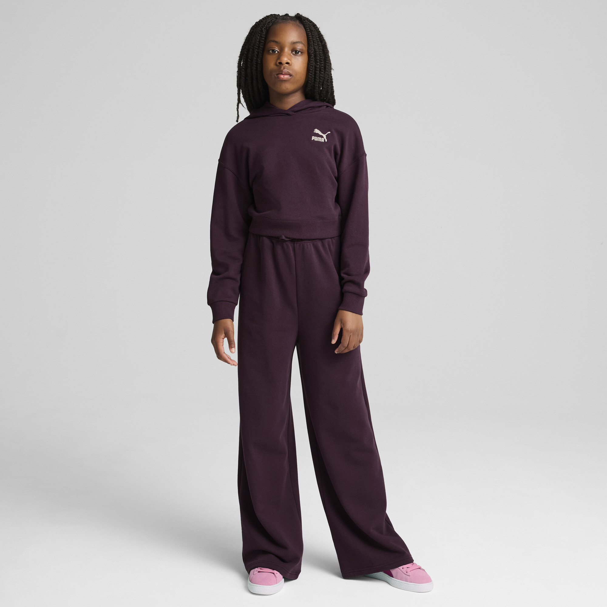 Puma BETTER CLASSICS Girls' Hoodie, Purple, Size 13-14Y, Clothing