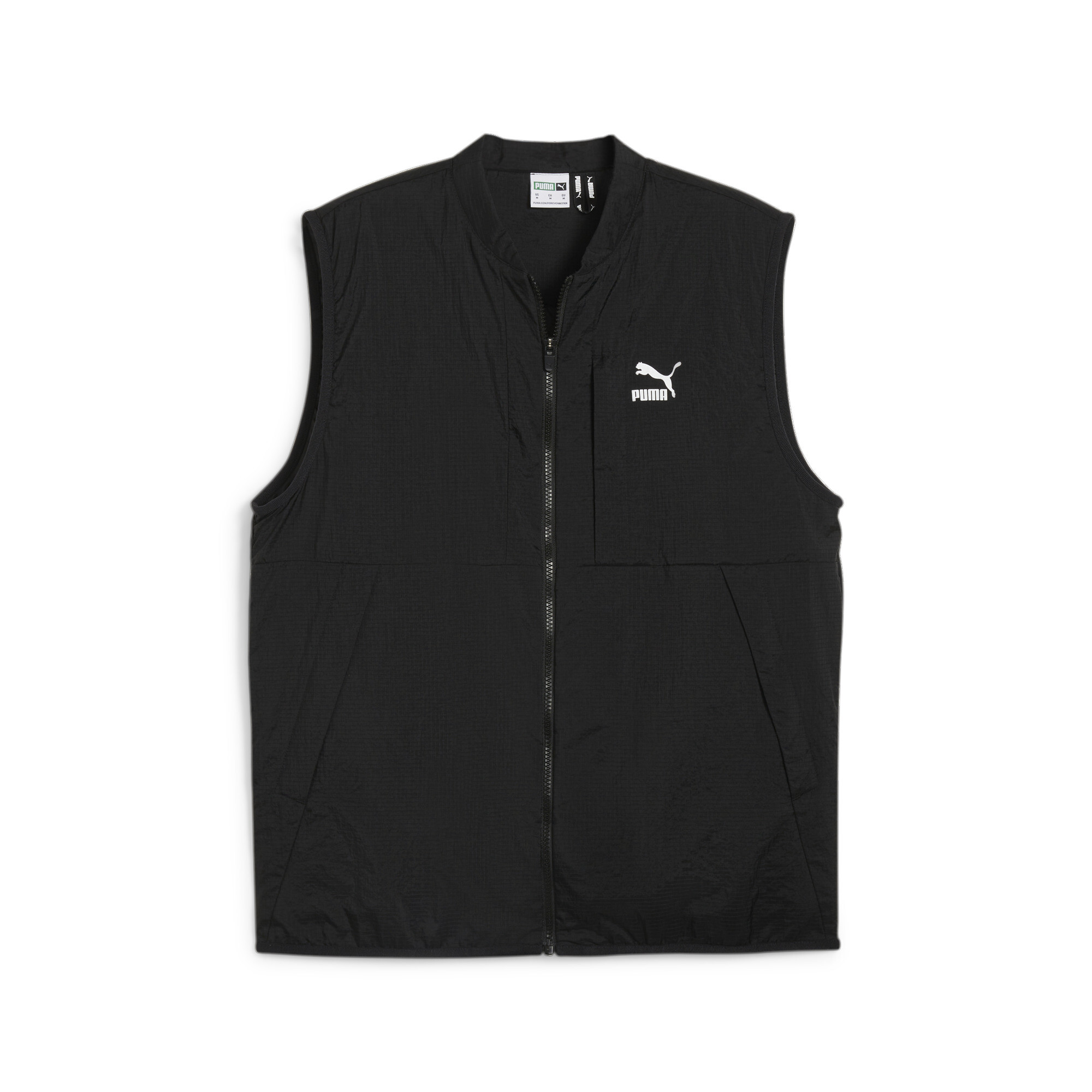 Men's PUMA CLASSICS Vest In Black, Size Large, Polyester