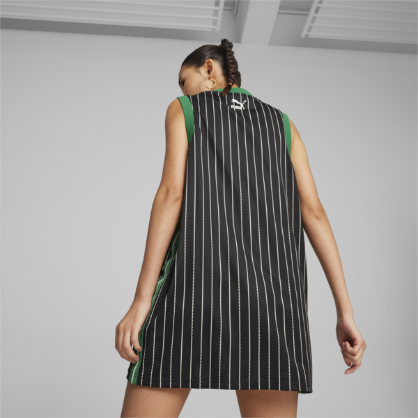 PUMA TEAM Women's Mesh Tank Dress, PUMA Black-AOP, large-ZAF