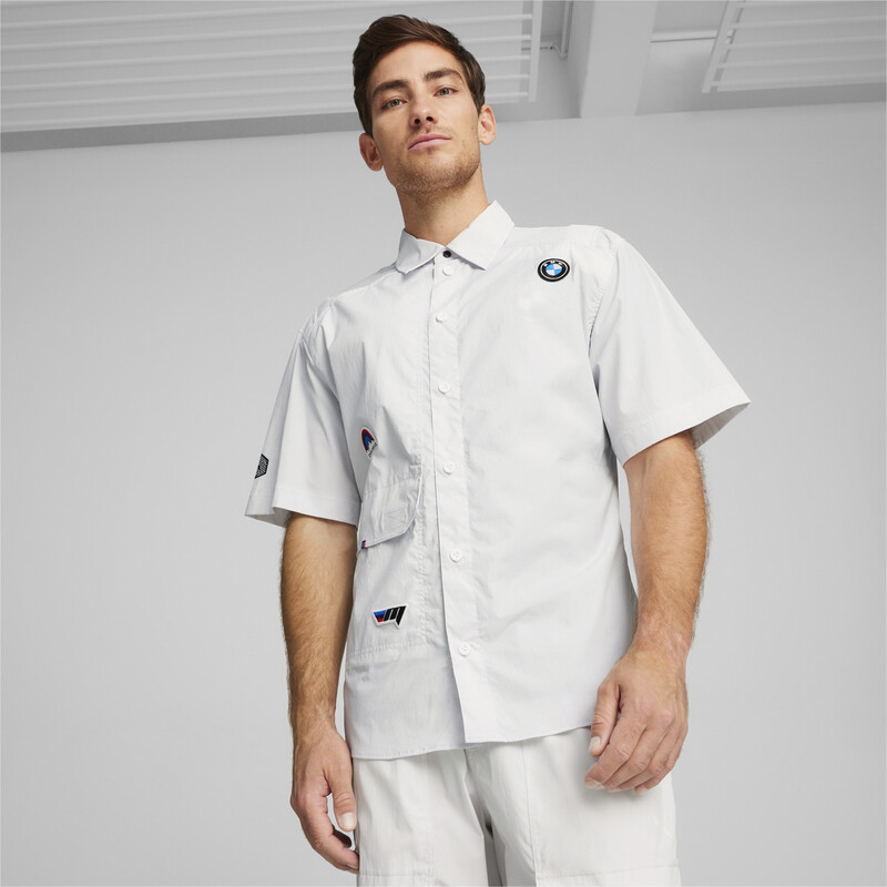 Men's PUMA BMW M Motorsport Summer Crew Shirt in Silver